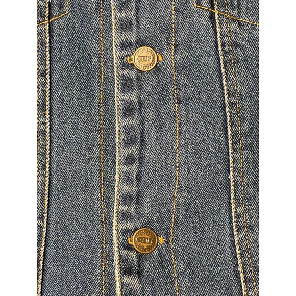 Orbit X Women's Size 12/14 Denim Vest Button-up Dragon Embroidery 100% Cotton - Picture 10 of 16